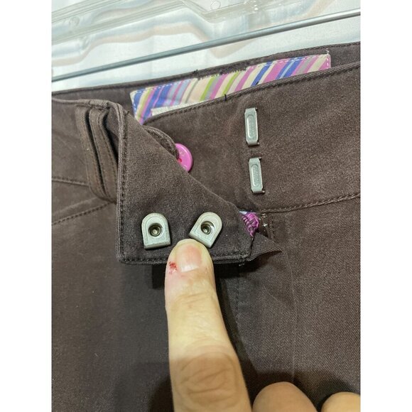 Ladies Brown Riding Breeches With Suede Knee Patches & Pink Logo Detail - Size 3 - Picture 7 of 11